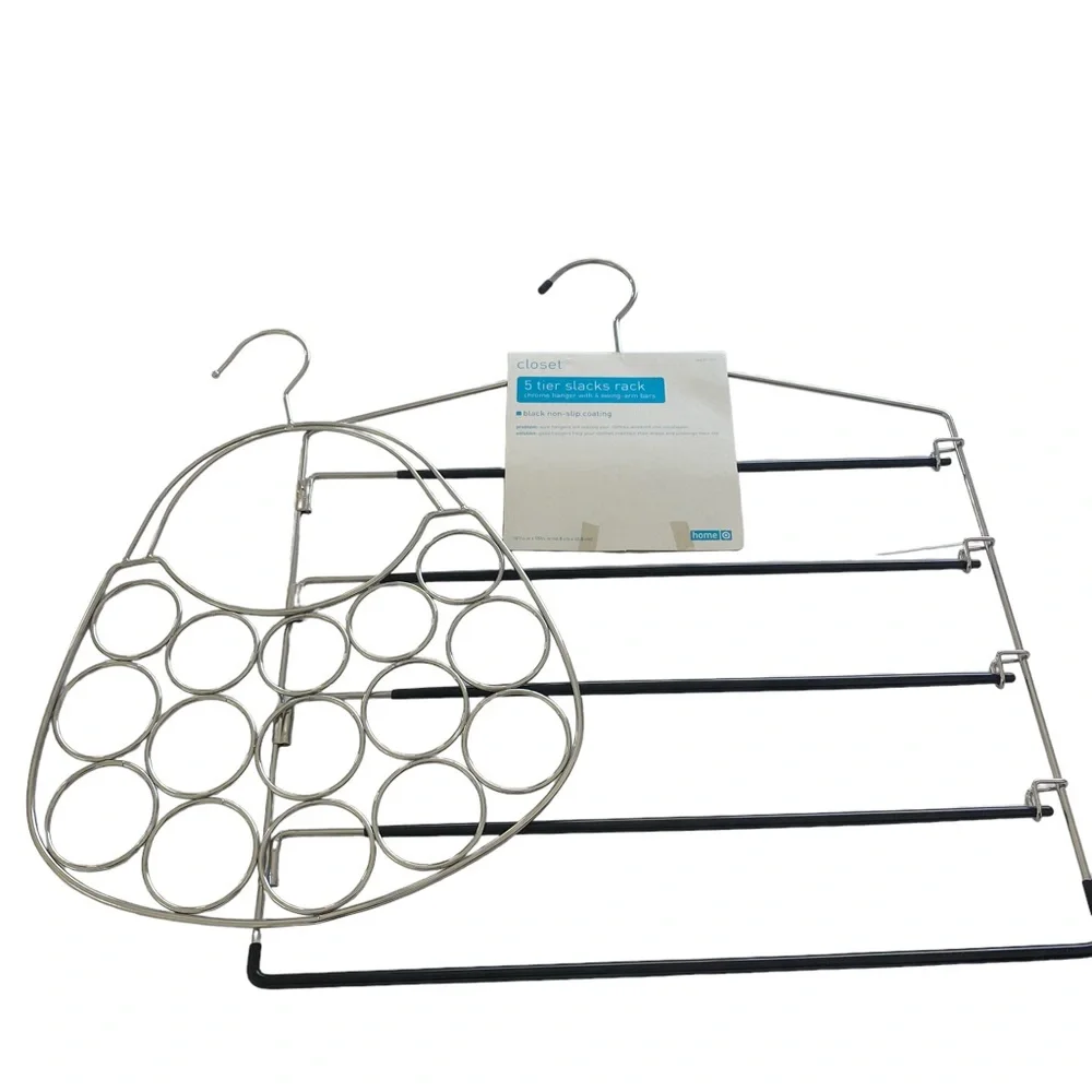 Specialty hangers - 5 Tier Slacks Rack and 2 Scarf Hangers